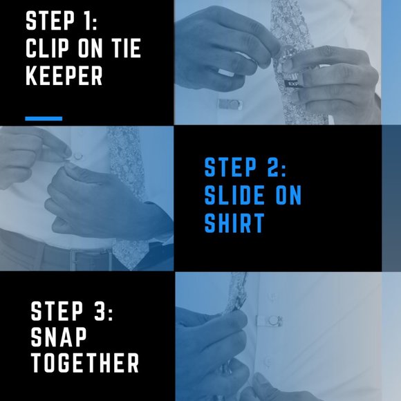 Invisible Men's Tie Stay/ Gift for Him/ Formal - Picture 3 of 5